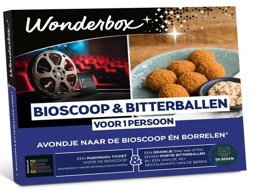 BIOSCOOP & BITTERBALLEN 1 PERSOON € 22,50